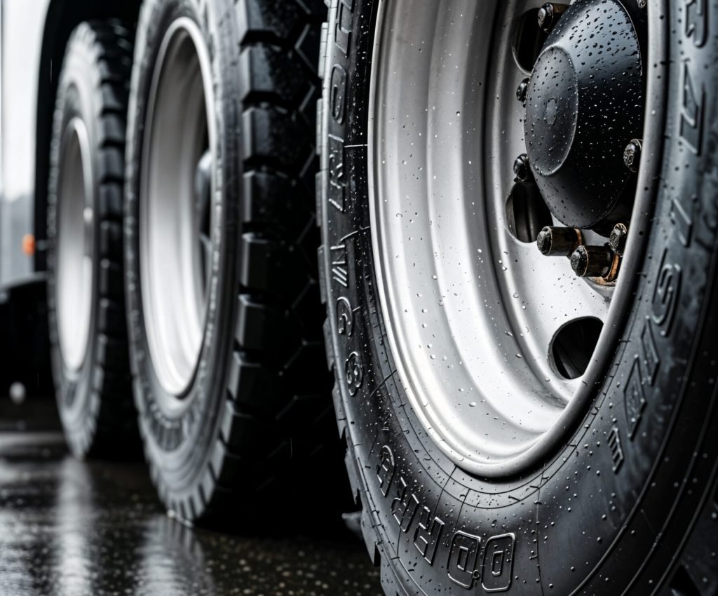 truck-tires-wet-pavement